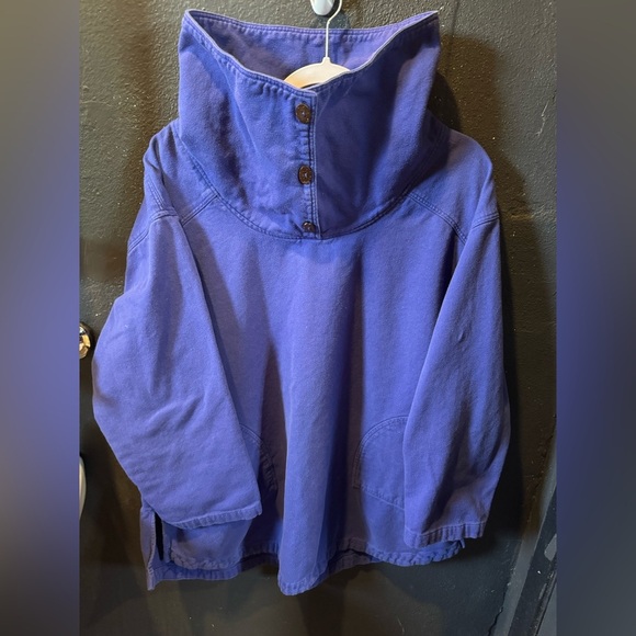 Soft Surroundings Tunic Purple Fold Over Cown Neck Blouse - Picture 1 of 5